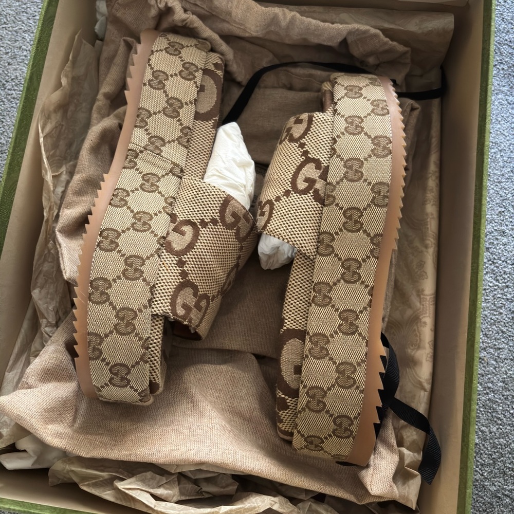 Gucci Monogram Platform Sandals